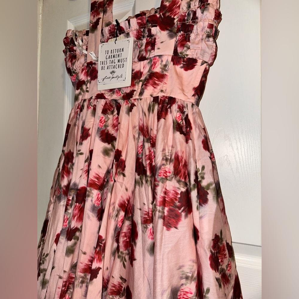Free People x Maison Amory The Grace Dress Rose Floral NWT 🔖 - Picture 8 of 10